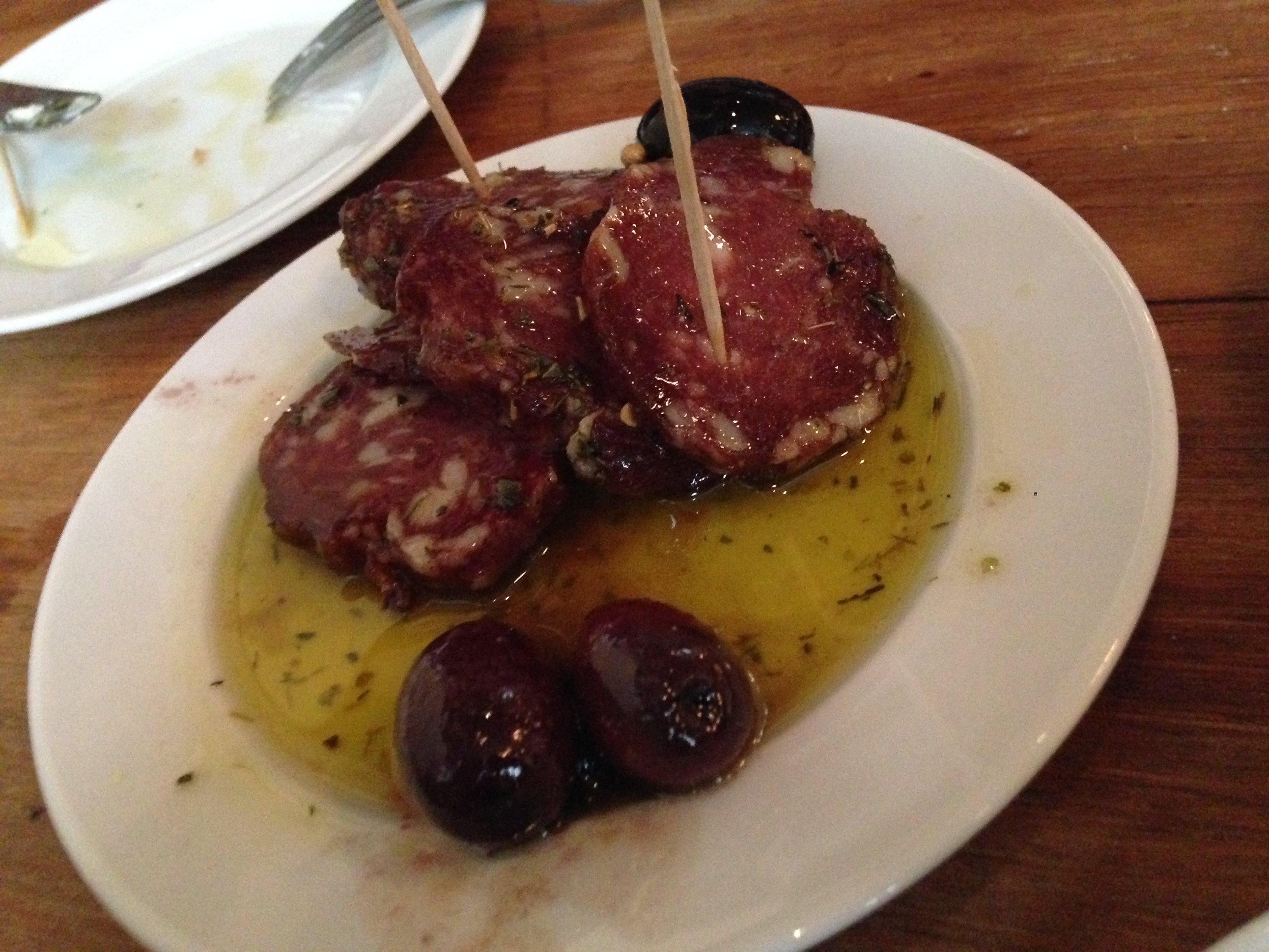 2014-05-08 Paris Buvette salami and olive oil